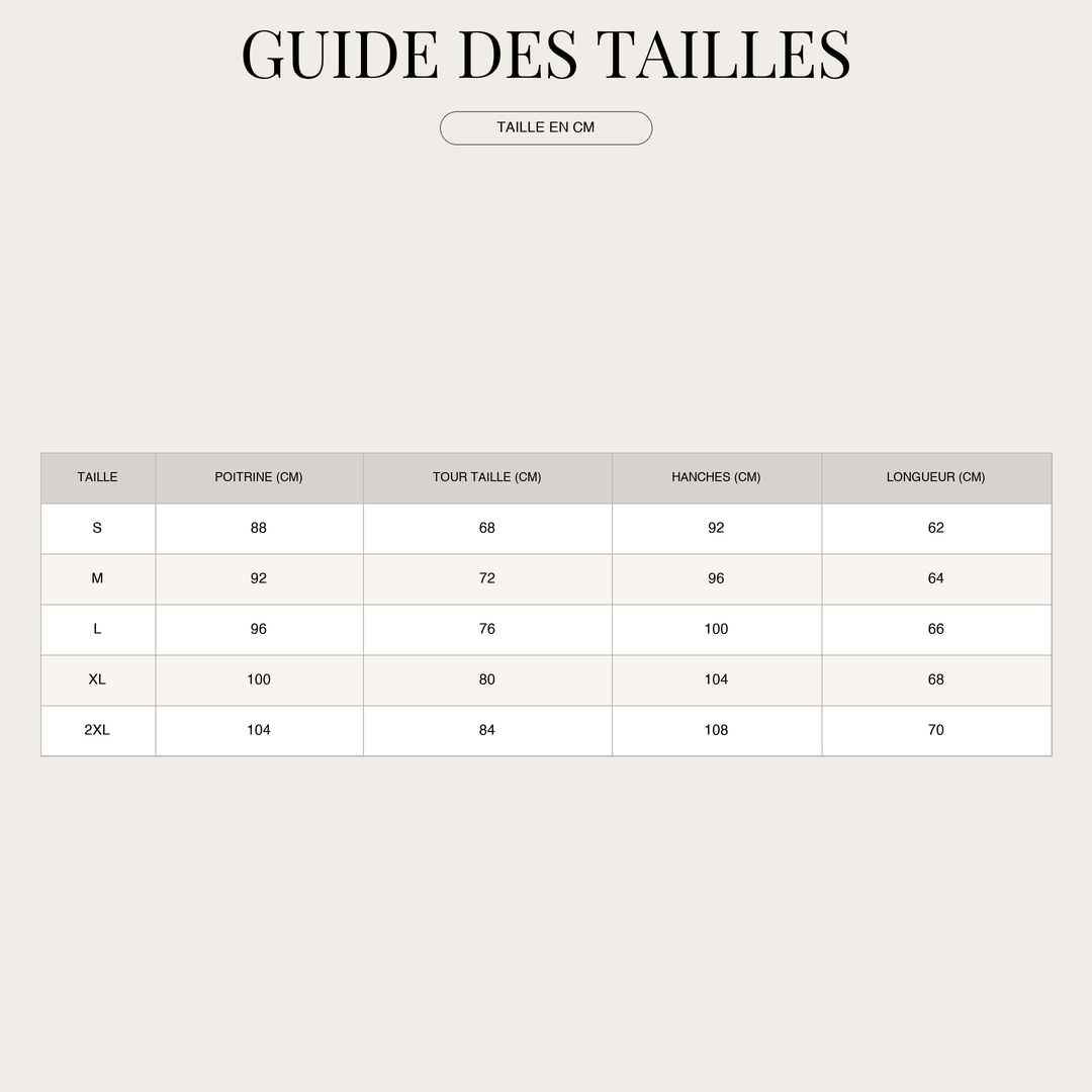 Doudoune chaude pour Femme – Effet Brillant & Coupe Ajustée size chart