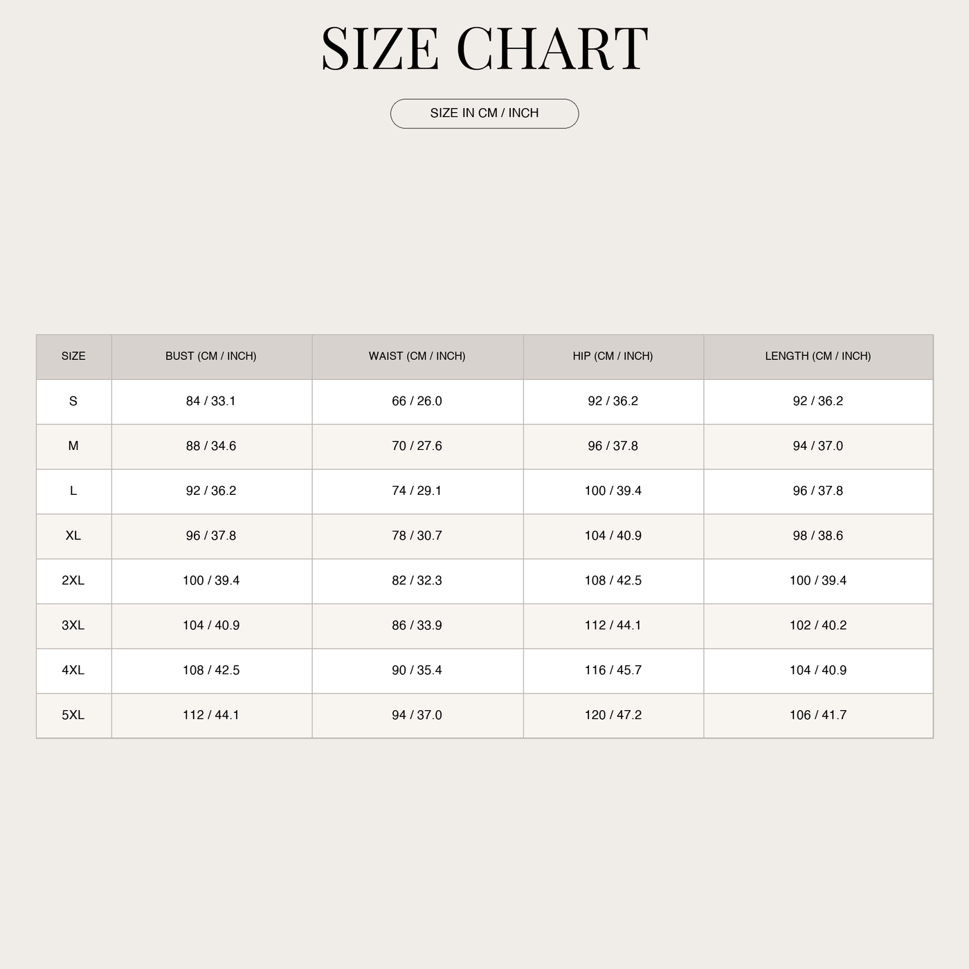 Women's Wild Print Dress – V-Neck and Flowing Skirt size chart
