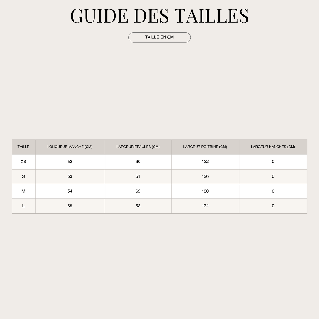 Sweat zippé à capuche pour Femme – Coupe oversize et zip intégral size chart