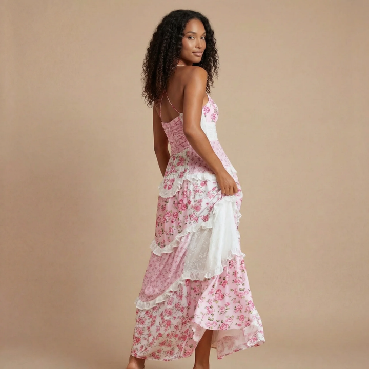 Women_s_s_Floral_Maxi_Dress_V_Neck_Tiered_Skirt_Smocked_Empire_Wais_2