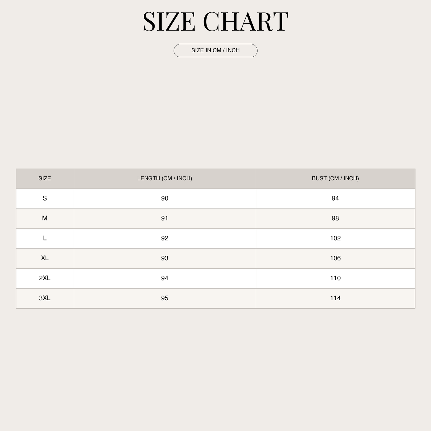Women's Boho Dress – With V-Neck and Mini Length size chart
