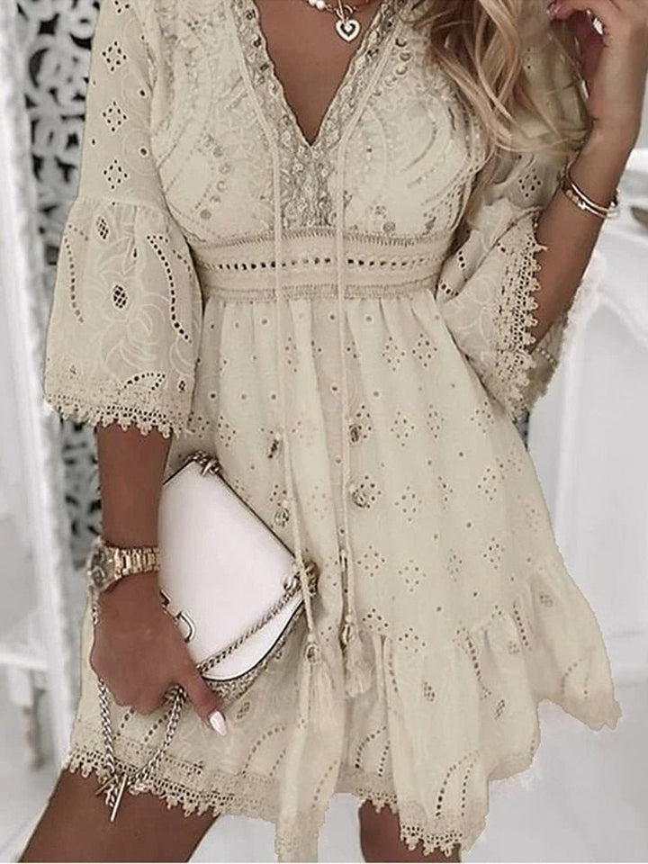 Womens_Boho_Mini_Dress_V_Neck_with_Lace_Bell_Sleeves_1