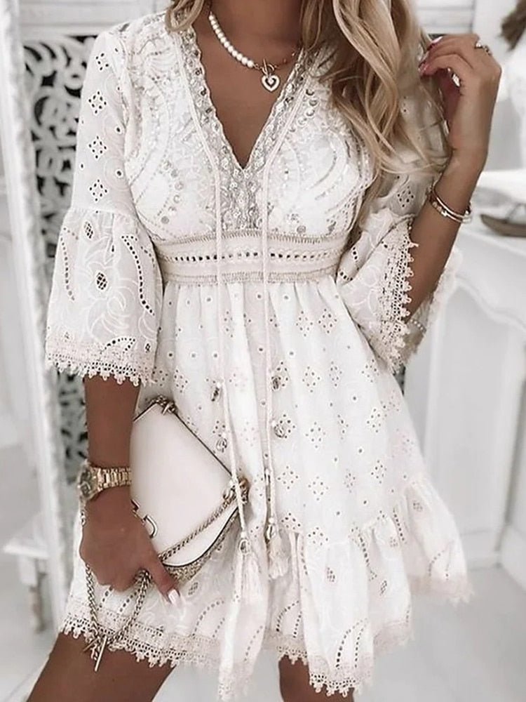 Womens_Boho_Mini_Dress_V_Neck_with_Lace_Bell_Sleeves_4