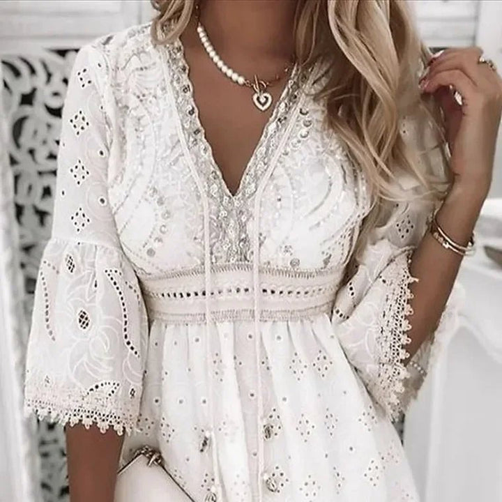 Womens_Boho_Mini_Dress_V_Neck_with_Lace_Bell_Sleeves_6