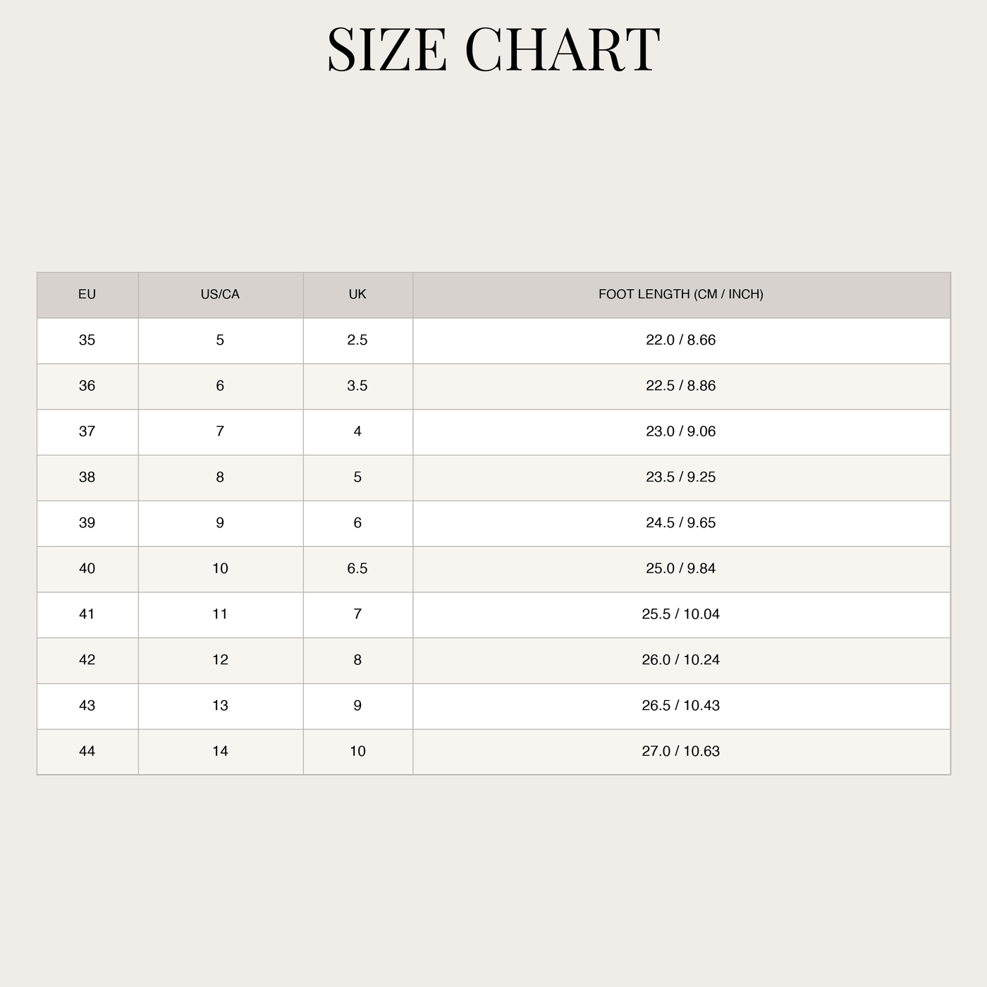 Women's Braided Sandals – With Toe Post and Comfort Footbed size chart