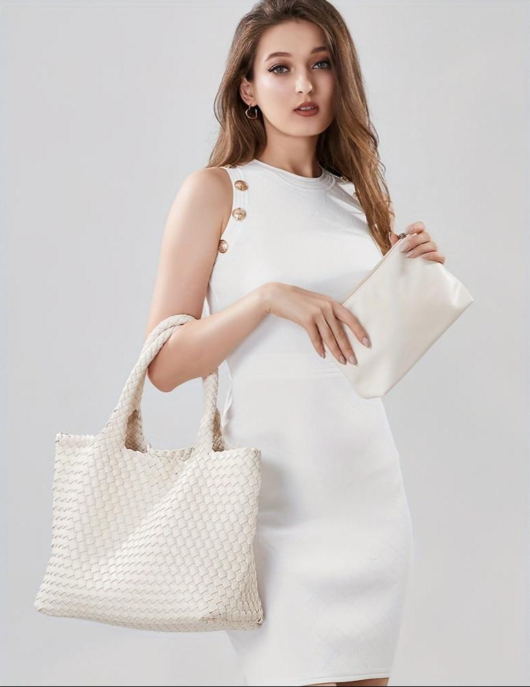 Women's Braided Shopper Shoulder Bag – Stylish and Practical with Double Handles 12