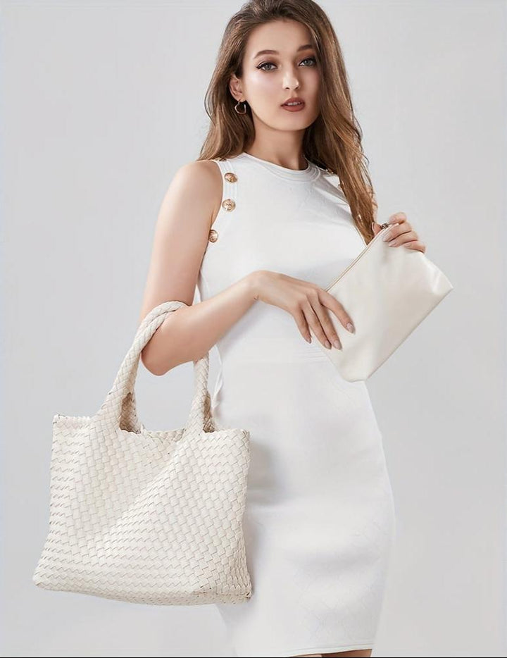 Women's Braided Shopper Shoulder Bag – Stylish and Practical with Double Handles 12