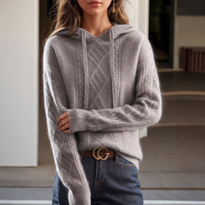 Womens_Cable_Knit_Hoodie_With_Drawstring_2