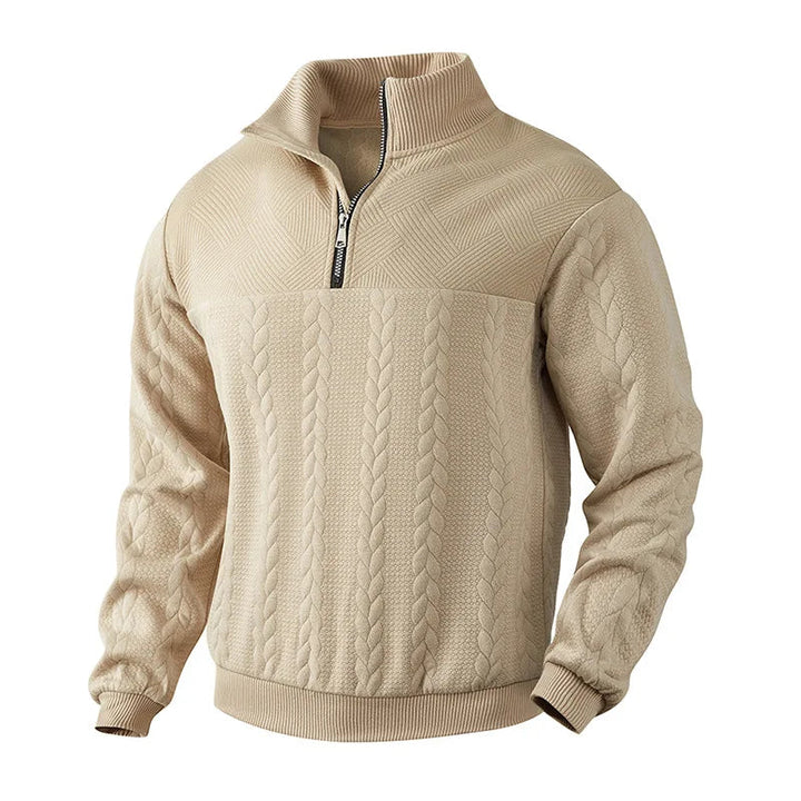 Womens_Cable_Knit_Sweater_High_Neck_Half_Zip_and_Hip_Length_11
