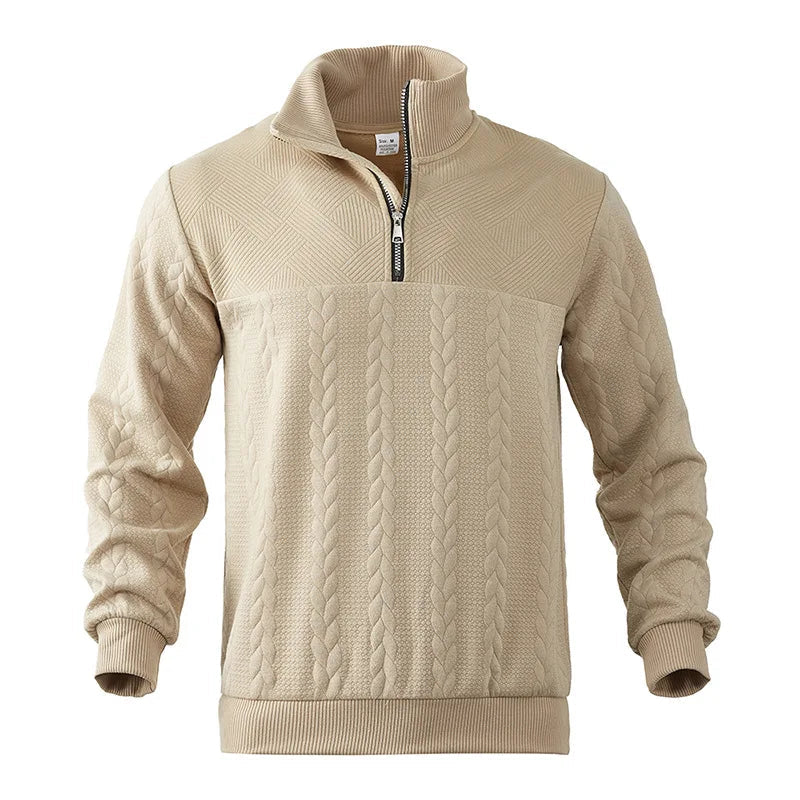 Womens_Cable_Knit_Sweater_High_Neck_Half_Zip_and_Hip_Length_12