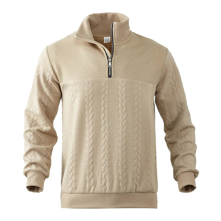 Womens_Cable_Knit_Sweater_High_Neck_Half_Zip_and_Hip_Length_12