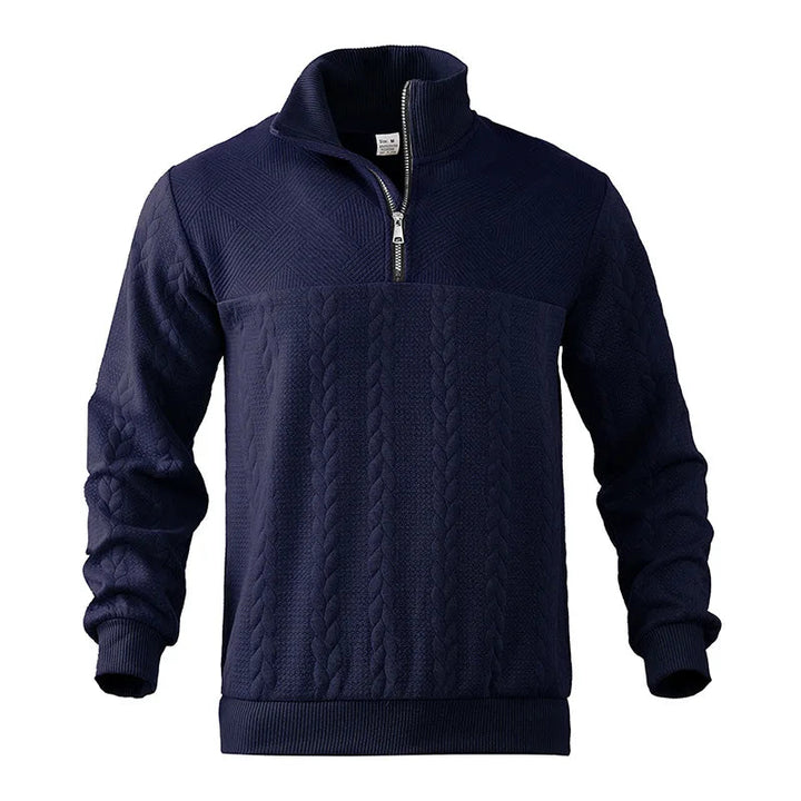 Womens_Cable_Knit_Sweater_High_Neck_Half_Zip_and_Hip_Length_7
