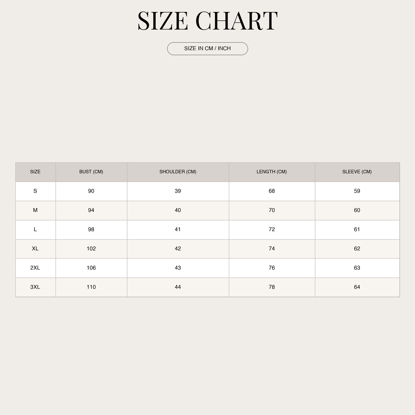 Women's Soft Cardigan – With V-Neck and Fine Knit size chart