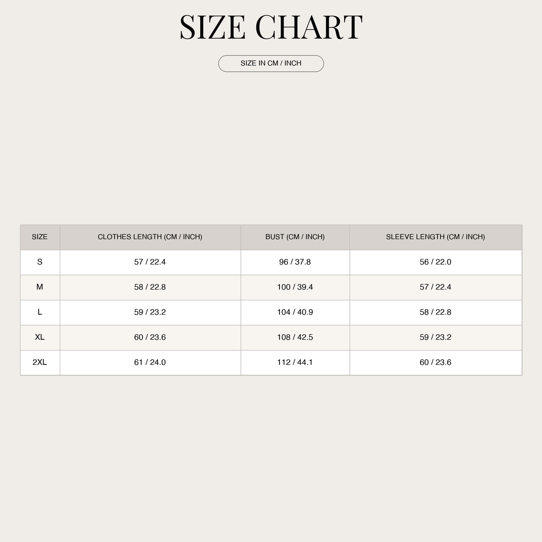 Women's Charming Sweater – V-Neck with Ribbed Knit and Heart Buttons size chart