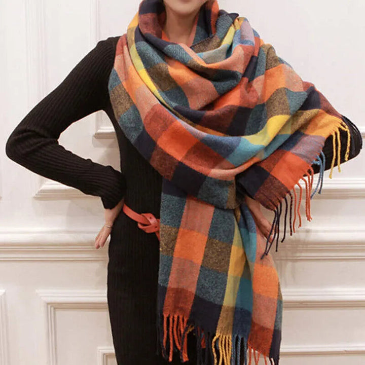 Women's Checked Scarf – Generous Format in Seven Attractive Colors 1