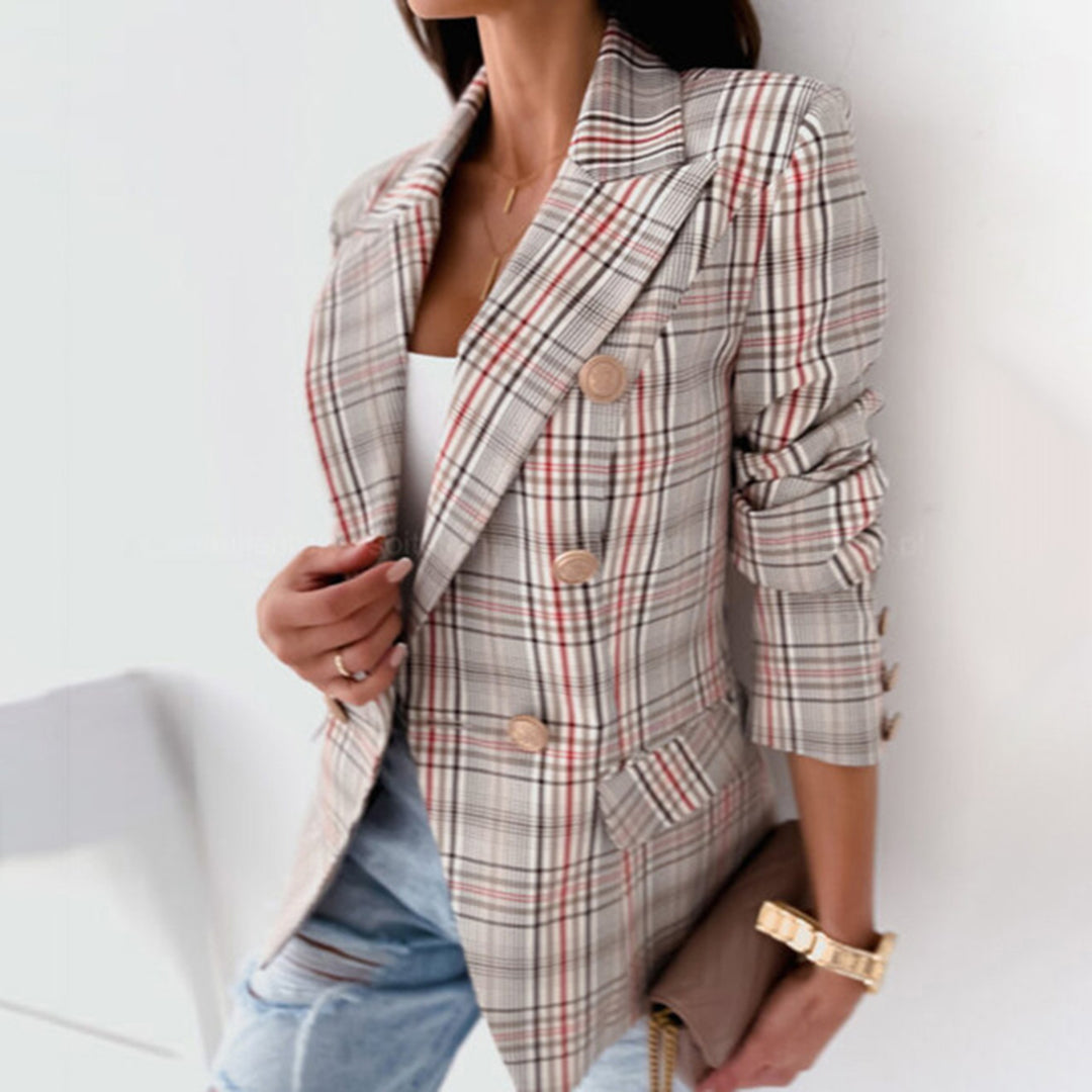 Womens_Checkered_Blazer_Tailored_double_breasted_with_buttons_3