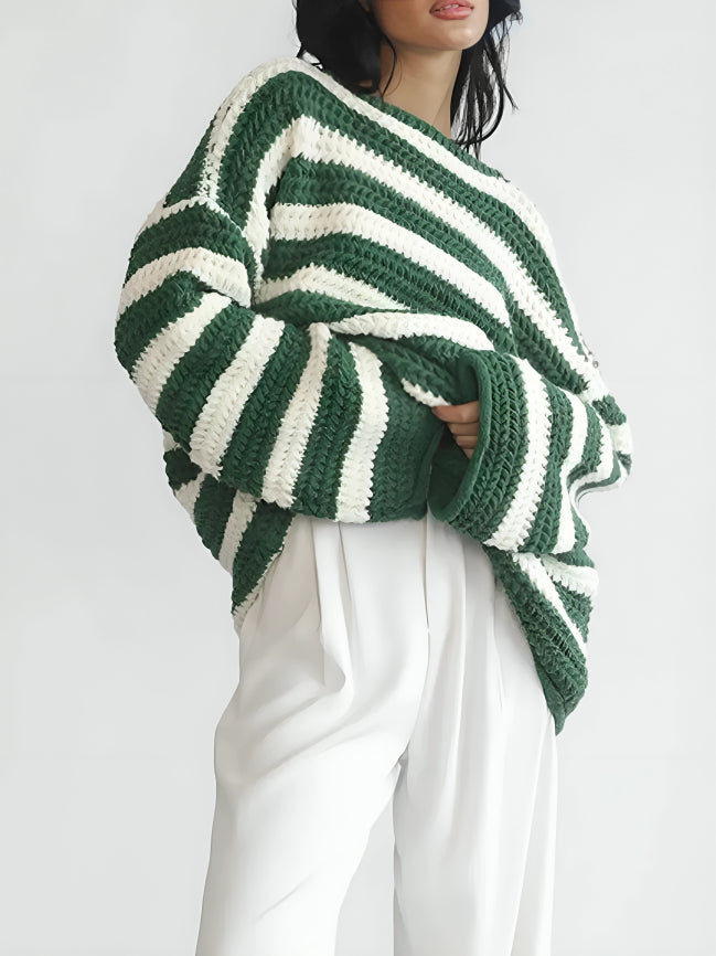 Womens_Chunky_Knit_Sweater_Chunky_Knit_Stripe_Design_1