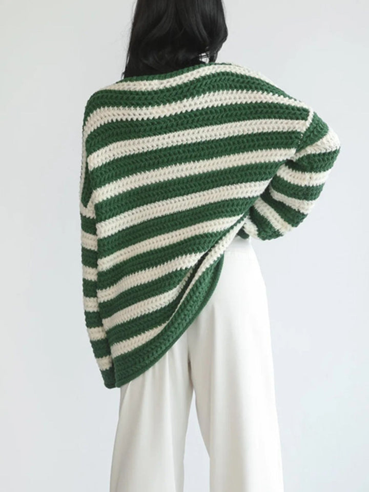 Womens_Chunky_Knit_Sweater_Chunky_Knit_Stripe_Design_3