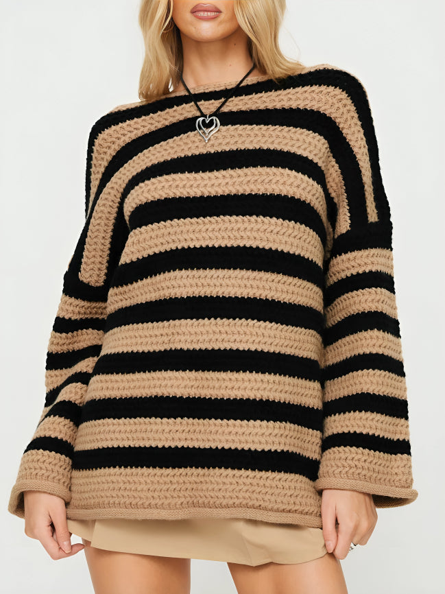 Womens_Chunky_Knit_Sweater_Chunky_Knit_Stripe_Design_4