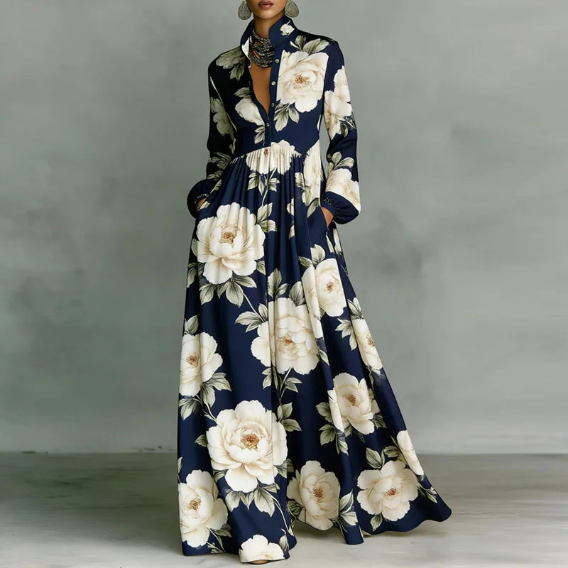 Womens_Classic_Pleated_Maxi_Dress_Long_Sleeve_for_Summer_Parties_11