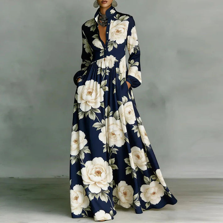 Womens_Classic_Pleated_Maxi_Dress_Long_Sleeve_for_Summer_Parties_11