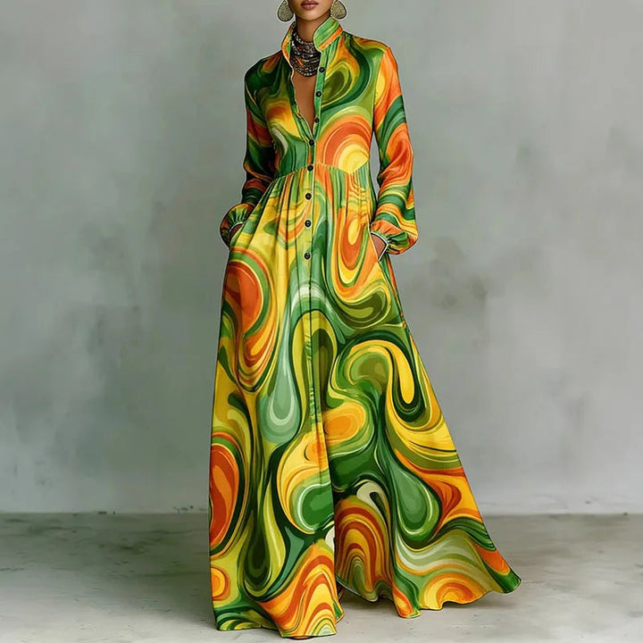 Womens_Classic_Pleated_Maxi_Dress_Long_Sleeve_for_Summer_Parties_8