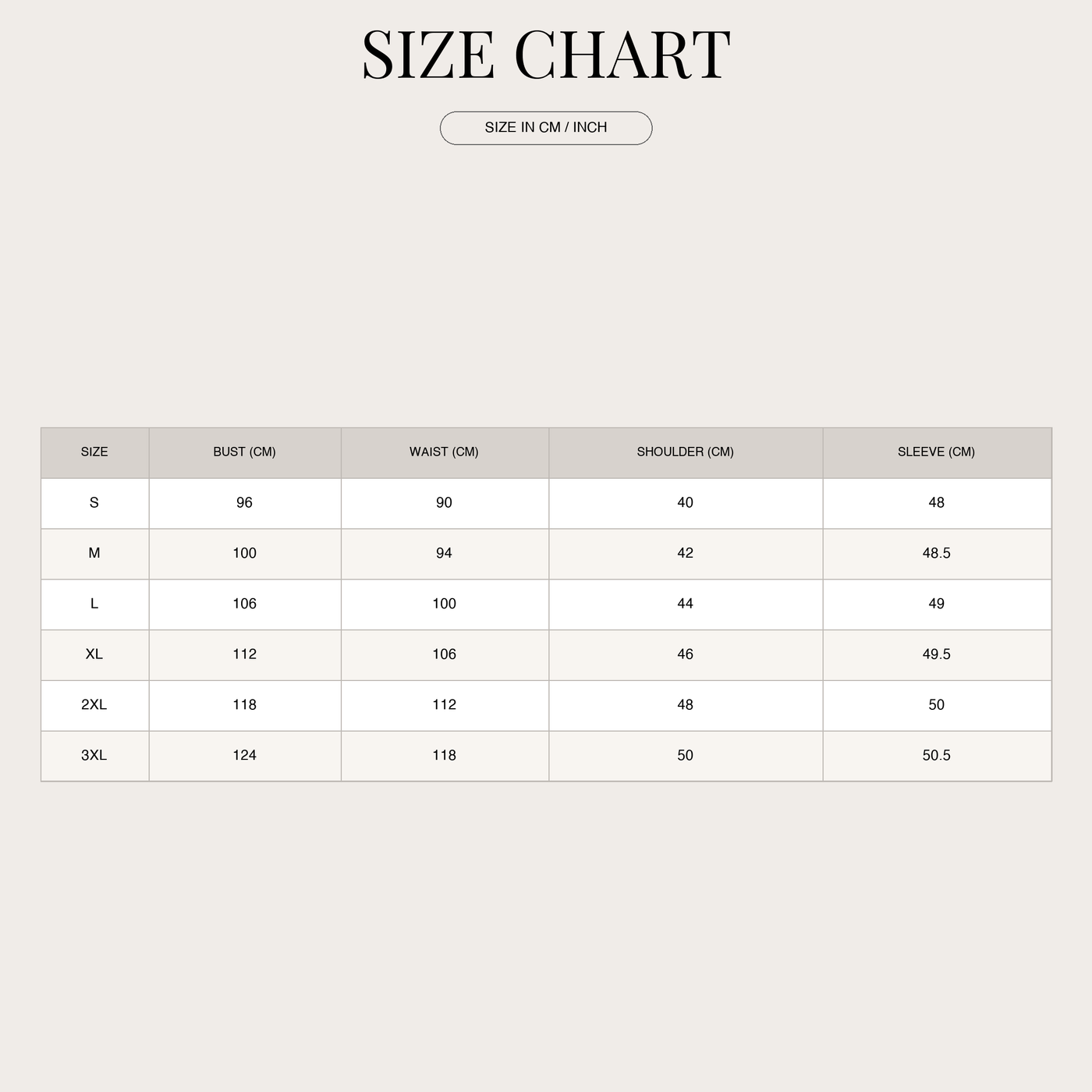 Women's Classic Single-Breasted Roll-Up Blazer – Tailored size chart