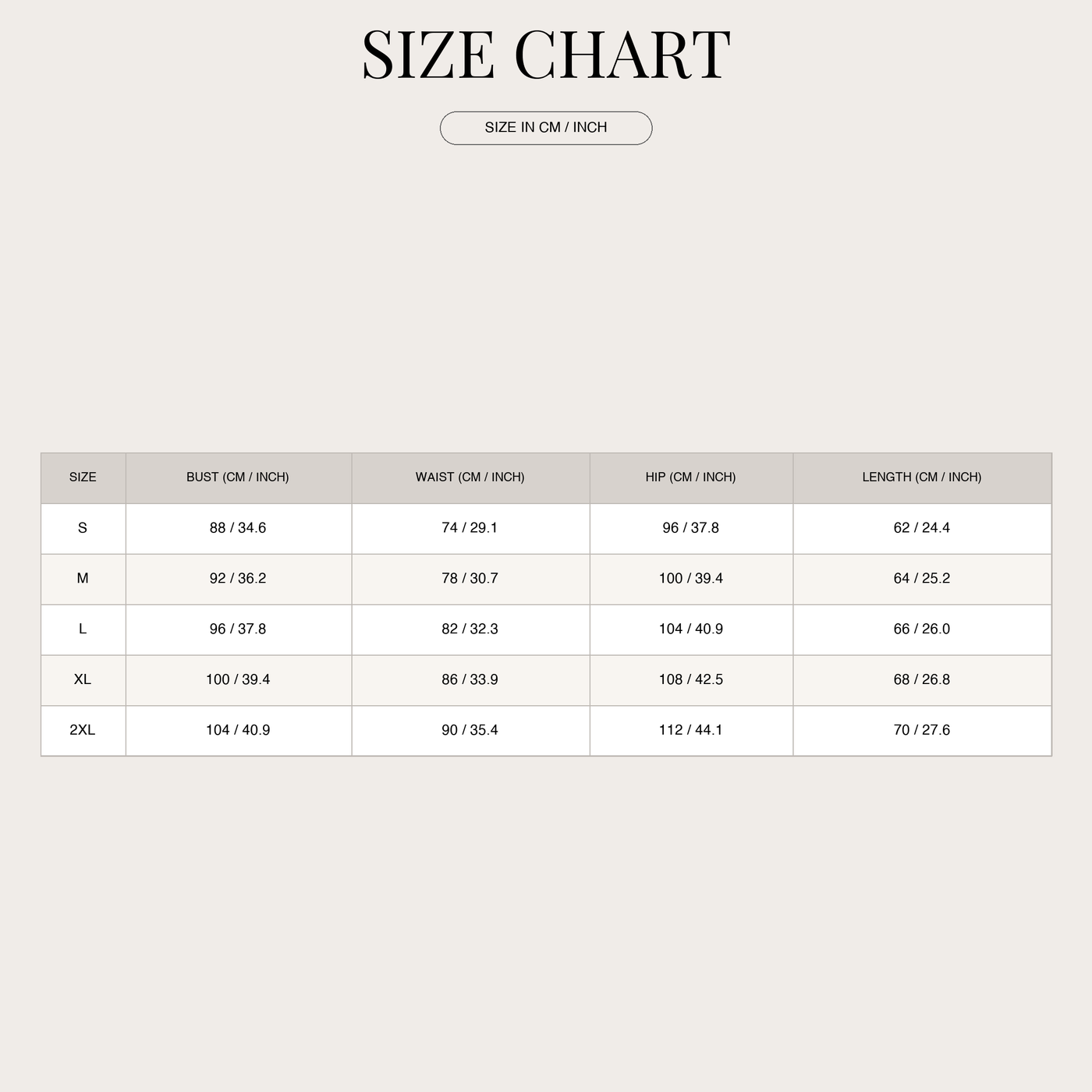 Women's Collar Knit Hoodie – Relaxed Fit and Soft Feel size chart