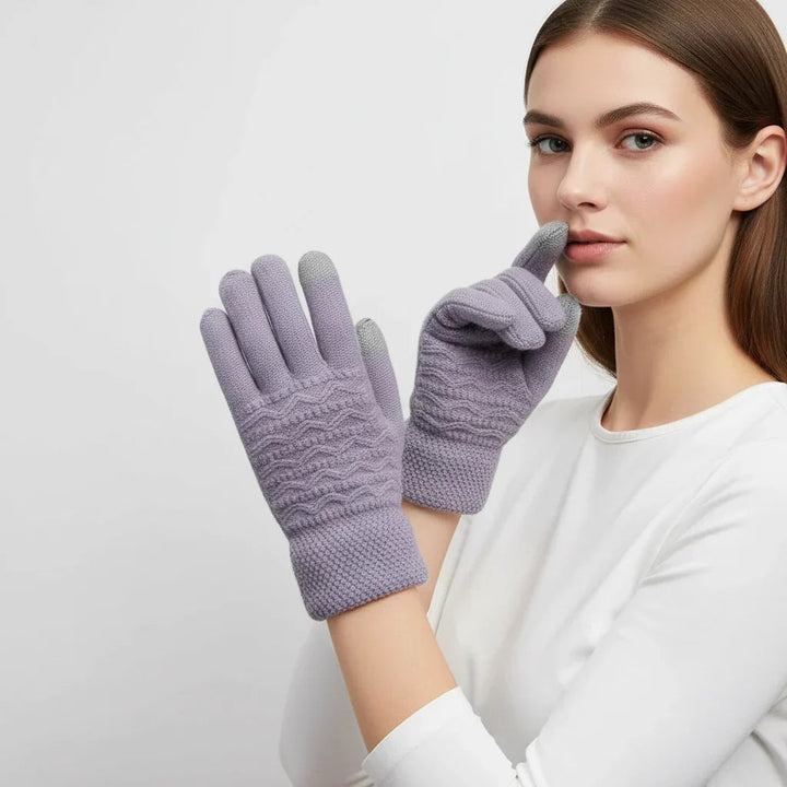 Women's Comfortable Gloves – With Touchscreen Functionality and Cable Pattern with Warm Fleece Lining 1