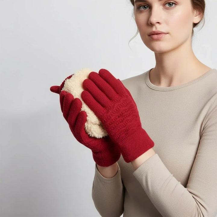 Women's Comfortable Gloves – With Touchscreen Functionality and Cable Pattern with Warm Fleece Lining 2