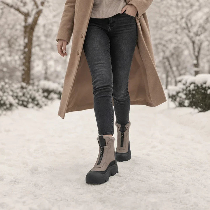 Women's Comfortable Winter Boots – Warm Lined with Zipper and Damping Sole 1