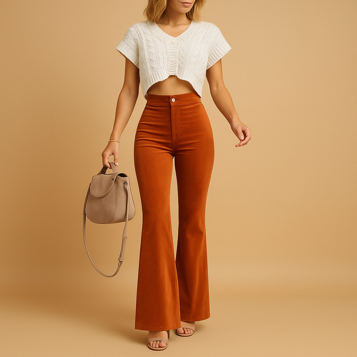 Womens_Corduroy_Pants_High_Waist_Flared_Style_1
