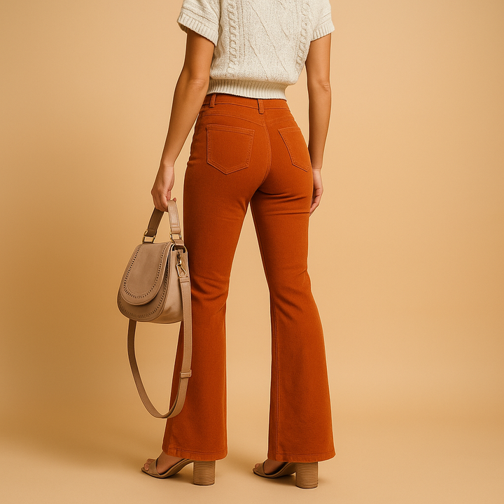 Womens_Corduroy_Pants_High_Waist_Flared_Style_2