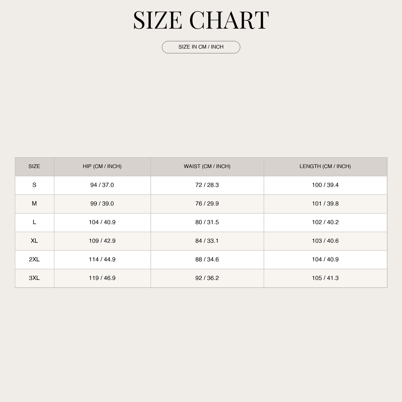 Women's Corduroy Pants – High Waist Flared Style size chart