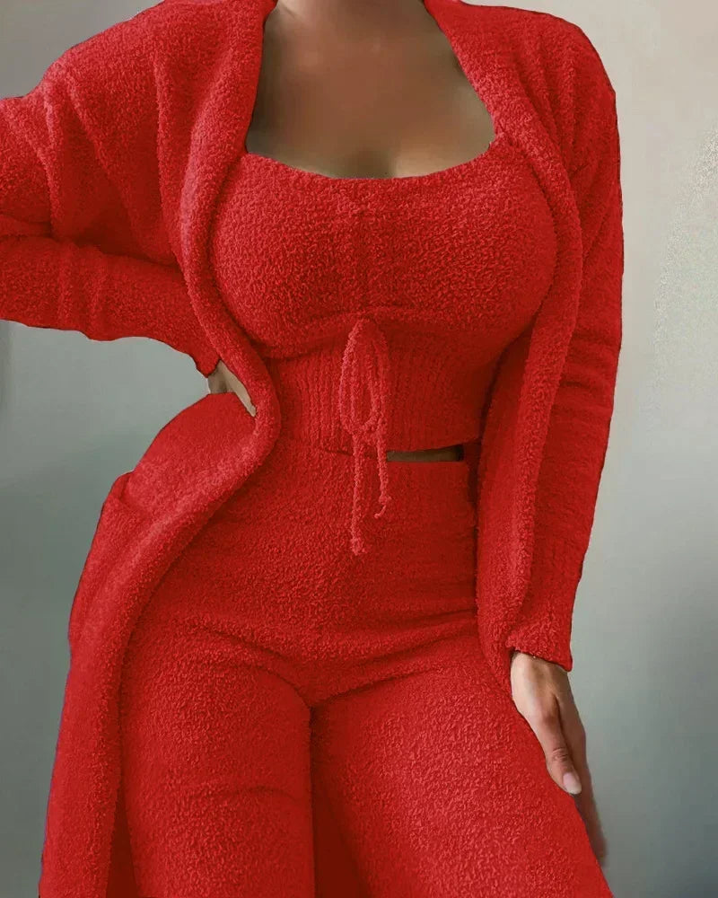 Women's Cozy Fleece Pyjama-Set – Warm & Elegant Ladies Sleepwear for Winter Nights 4