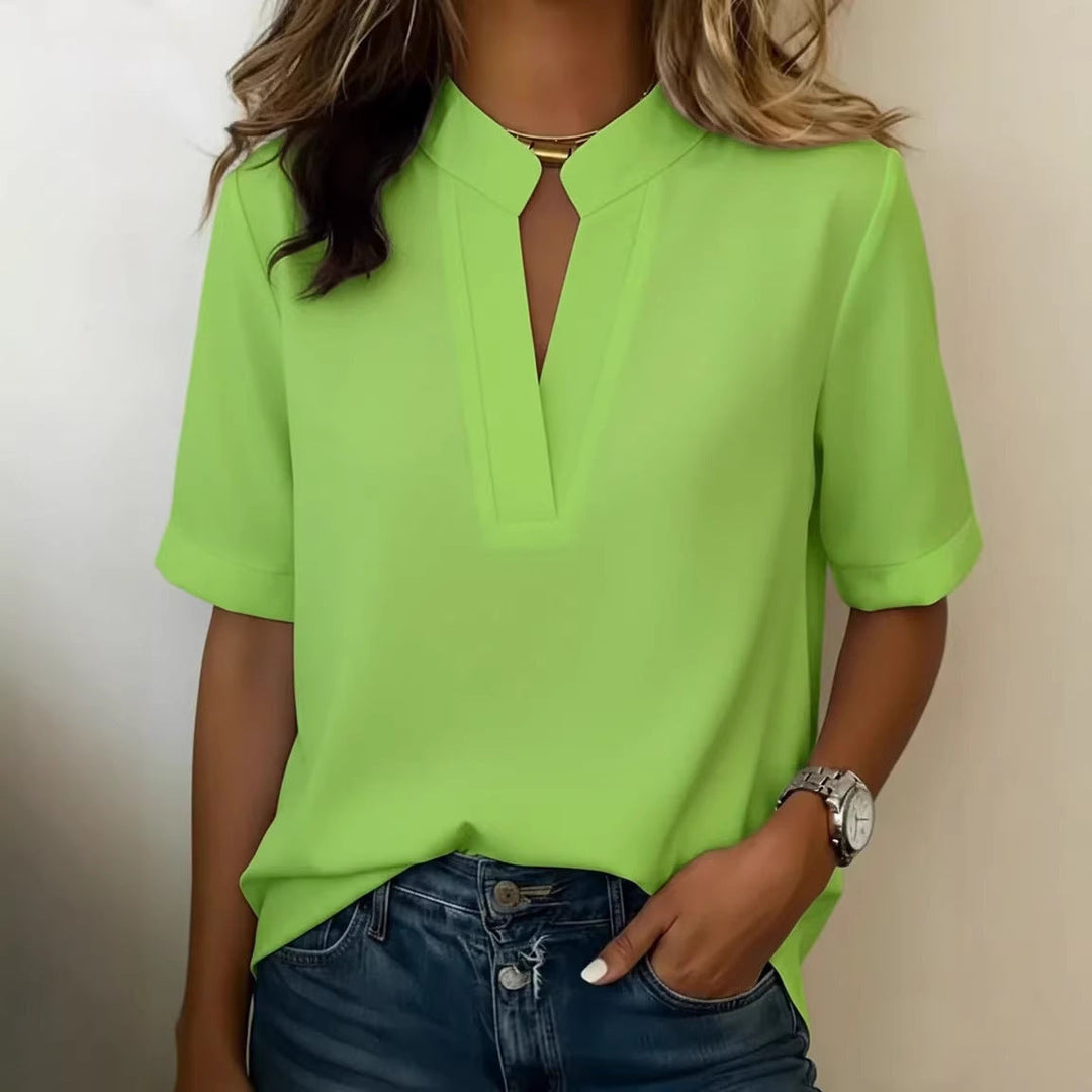 Womens_Cut_Out_V_Neck_Top_Casual_Modern_Silhouette_3