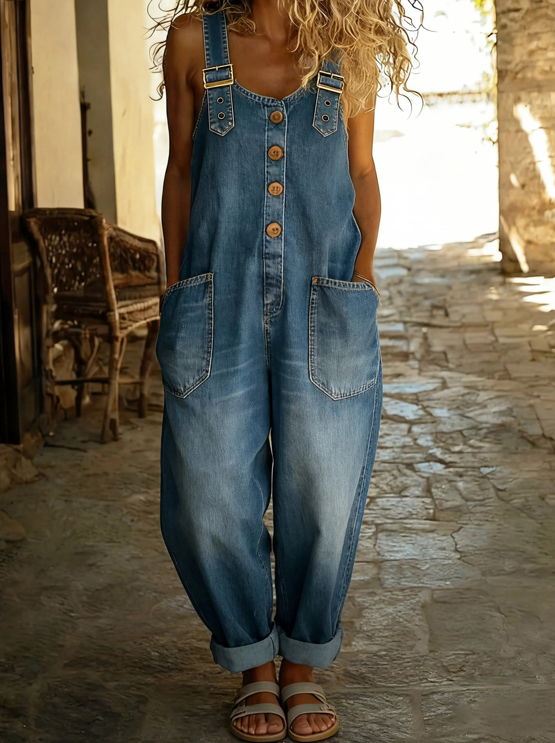 Womens_Denim_Jumpsuit_Adjustable_Buckles_and_Multiple_Pockets_1