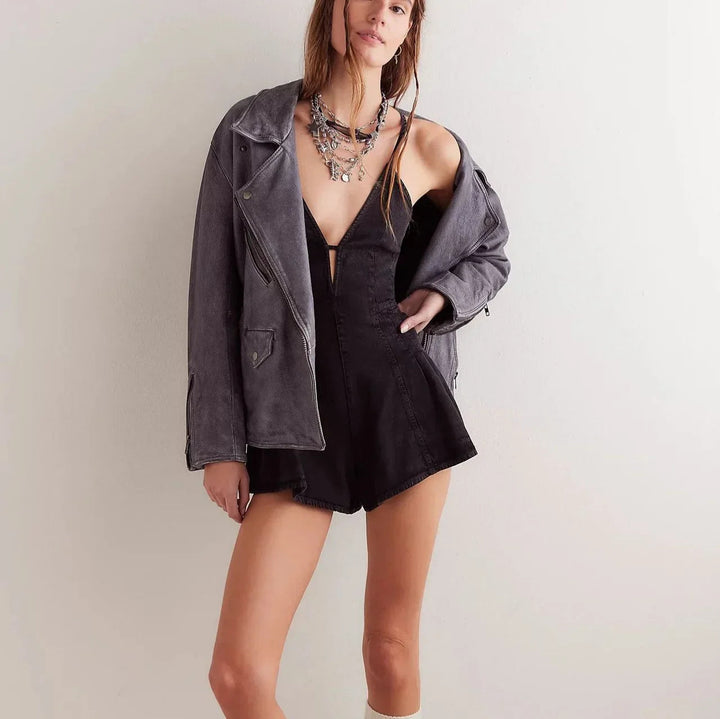 Womens_Denim_Romper_Shorts_Deep_V_Neck_and_Cross_Back_Tie_4