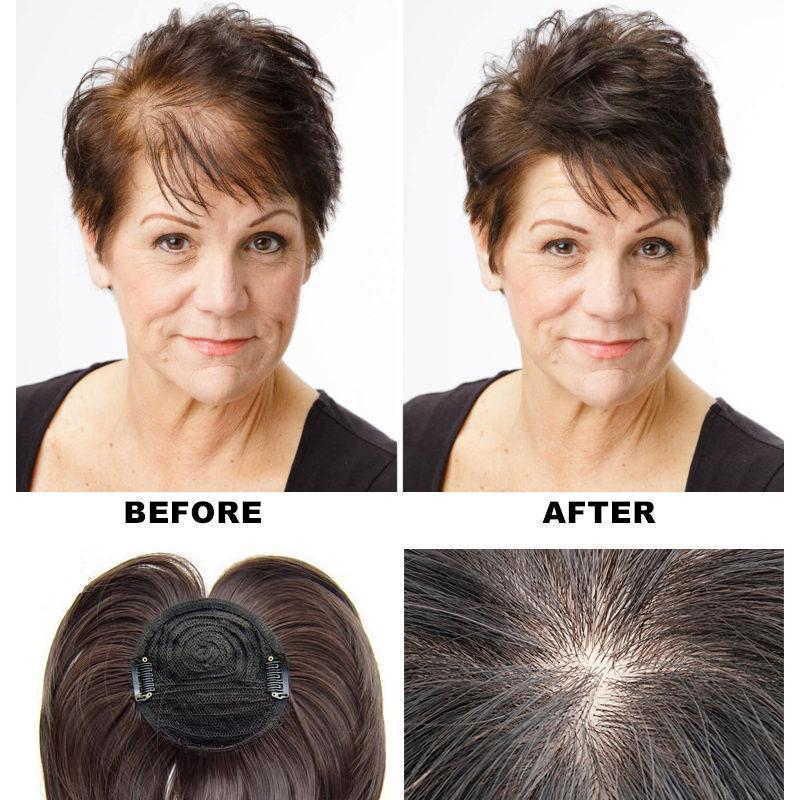 Women's Discrete Hair Topper – Short Style with Volume and Clips 16