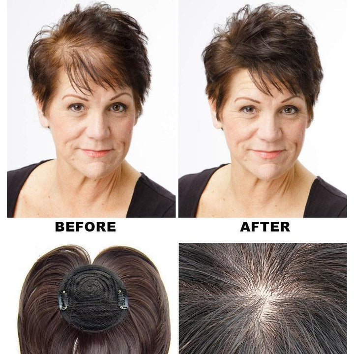 Women's Discrete Hair Topper – Short Style with Volume and Clips 16