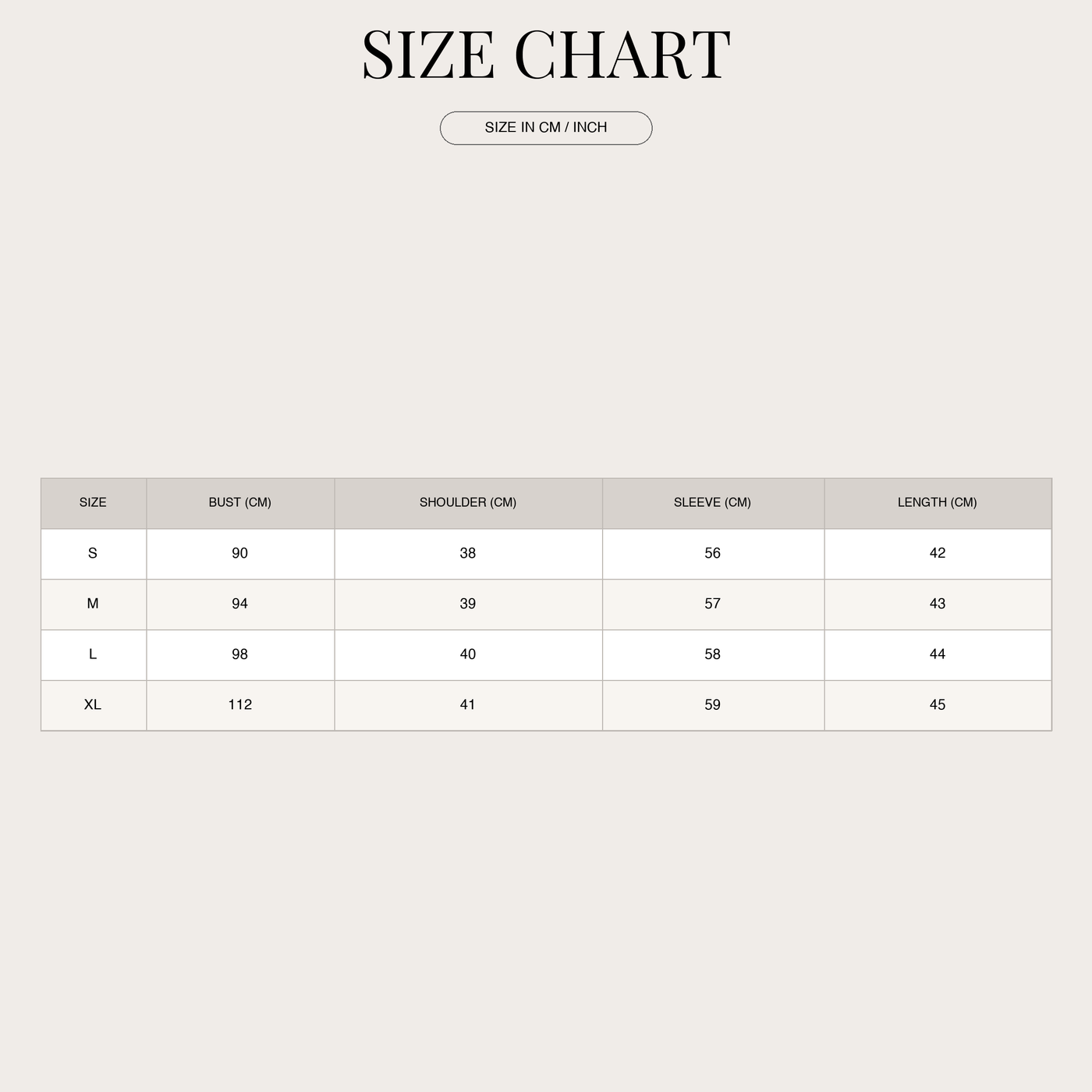 Women's Elegant Cropped Blazer – Classic Collar with Fitted Waist size chart