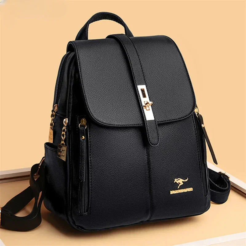 Women's Elegant Leather Backpack – Compact with Classic Design 1