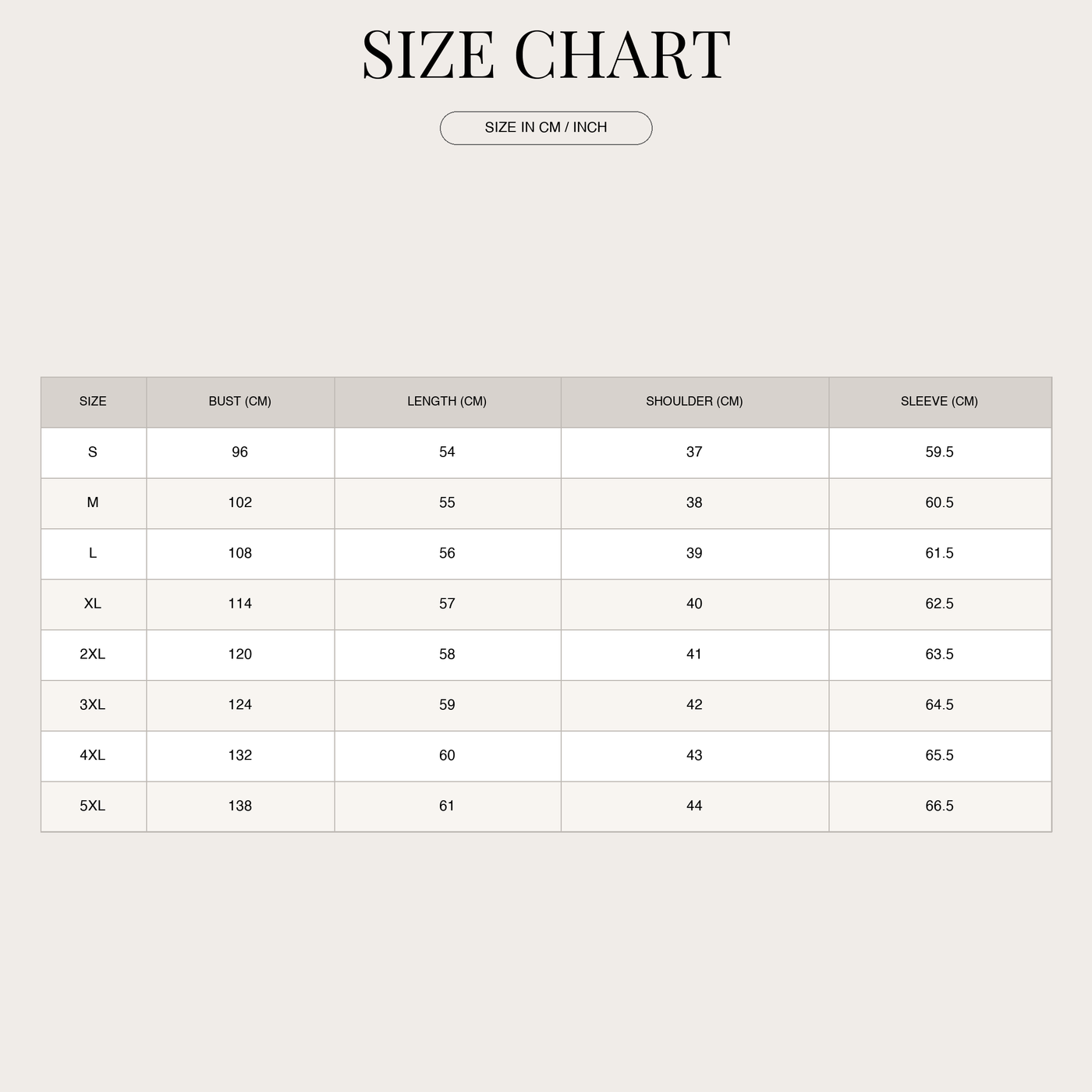 Women's Elegant Leather Jacket – Tailored Fit and Lapel Collar size chart