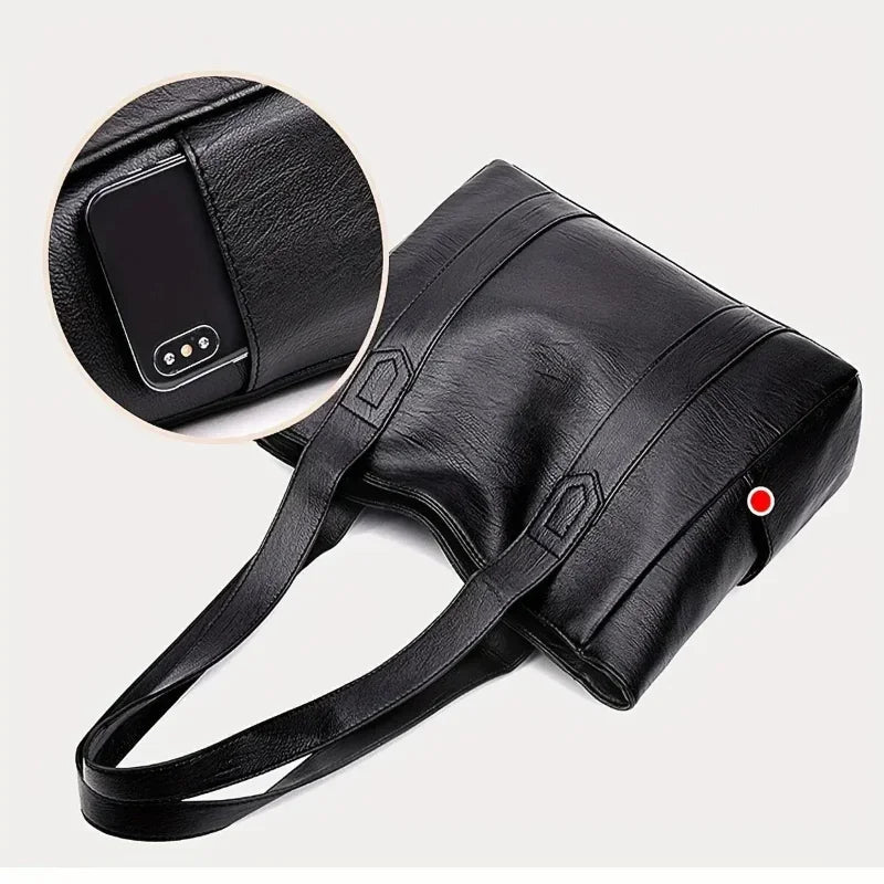 Women's Elegant Leather Shoulder Bag – Retro-Style and Sleek Surface 7