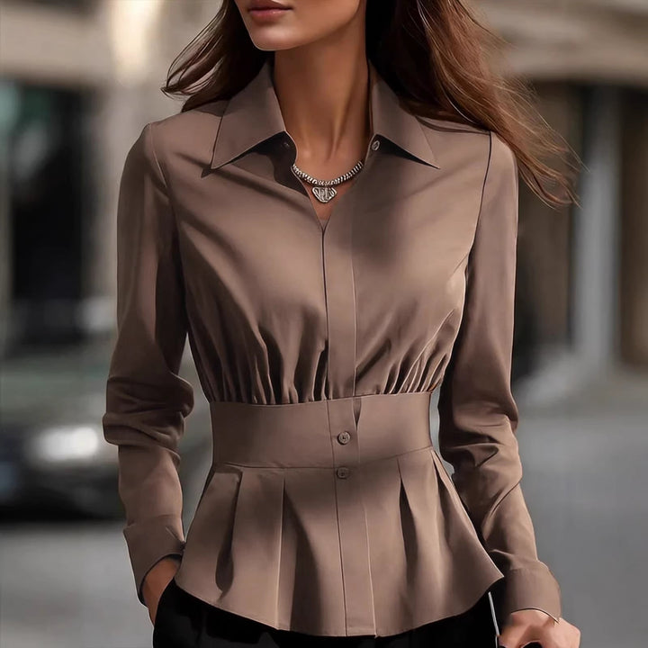 Womens_Elegant_Long_Sleeve_Blouse_With_Corset_Waist_and_Peplum_4
