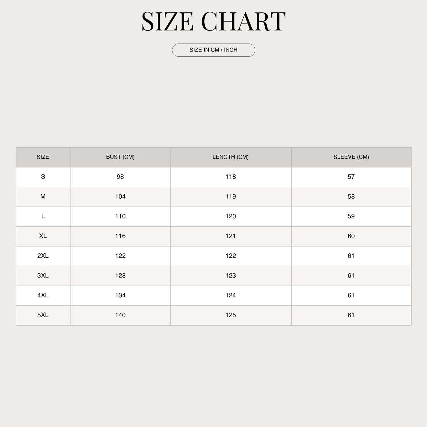 Women's Elegant Maxi Dress – Light with Airy Chiffon size chart