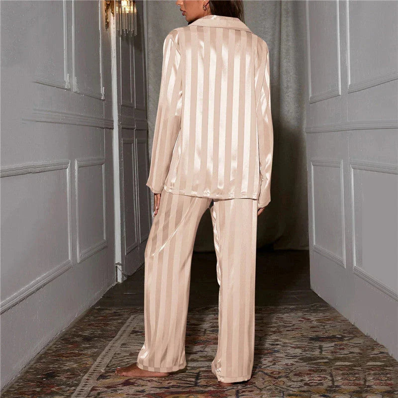 Women's Elegant Pyjama – Long-Sleeved and Silky Satin for Ultimate Pure Relaxation 12