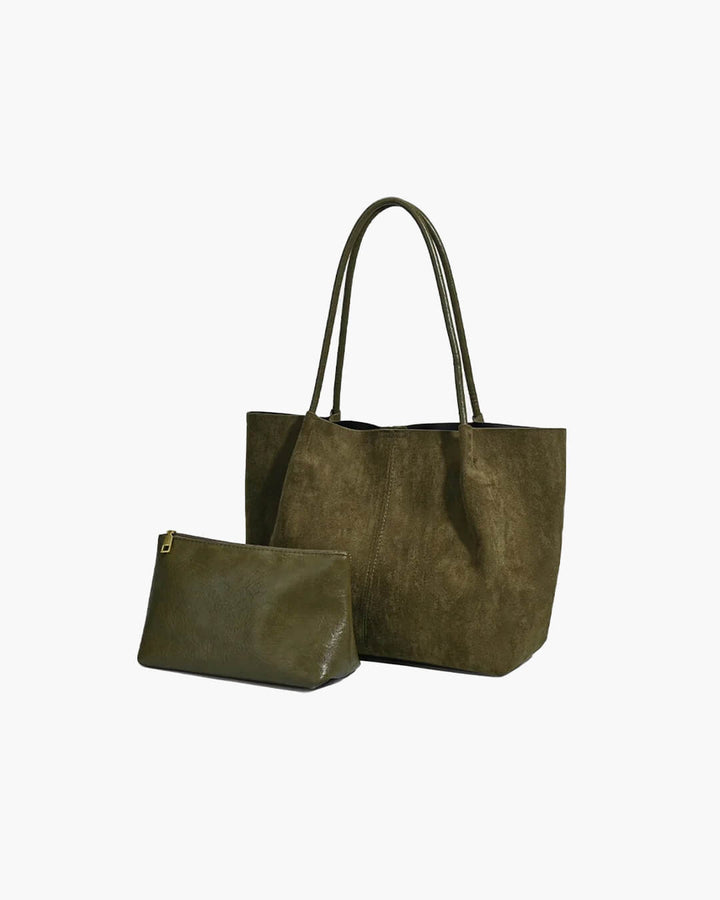 Women's Elegant Retro-Style Handbag – With Suede Appearance and Practical Inner Pocket 12