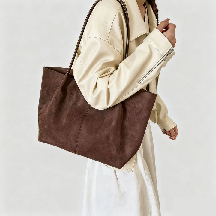 Women's Elegant Retro-Style Handbag – With Suede Appearance and Practical Inner Pocket 2