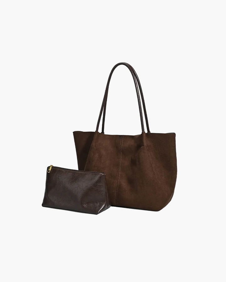 Women's Elegant Retro-Style Handbag – With Suede Appearance and Practical Inner Pocket 3